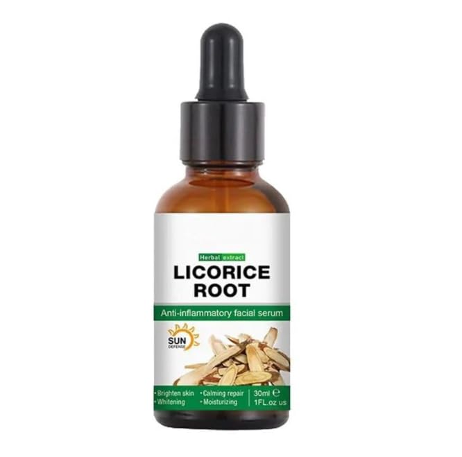 Earthly® Licorice Root Face Formula | Brightening | Dark Spot Remover | Anti-Aging & Glow Booster for All Skin Types | Natural Vegan Wrinkle Reducer | 30ML