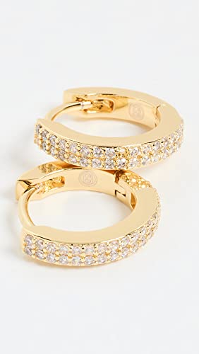 gorjana - Wilder Shimmer Bar Huggies 9/16" - 18k Gold Plated - Sparkling Design with Cubic Zirconia - Surgical Steel Closure - Lightweight & Versatile- Daily style3