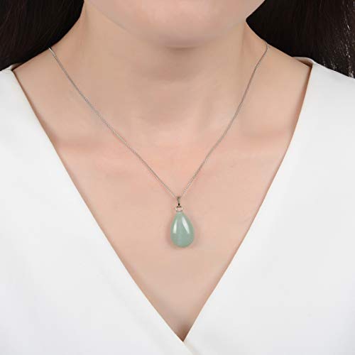 1pcs Adabele Genuine Sterling Silver Gemstone Pendant Necklace 18 inch Natural Healing Crystal Chakras Stone Hypoallergenic Nickel Free Fine Women Jewelry2