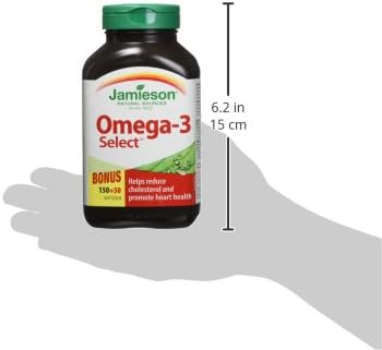 Jamieson Omega-3 Select 1,000 mg, Improves Heart Health, Supports Brain Health, and Reduces Inflammation. With 300 mg EPA and 200 mg DHA, Non-GMO, Gluten-Free, 200 Softgels — view 6