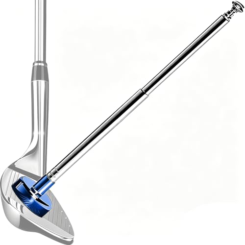 JUNNEE Golf Alignment Rods, Golf Alignment Stick Corrector Lie Angle Tool, Golf Swing Training Aids Aiming Stick - Golf Club Face Aim, Visualize and Align Your Golf Shot (Blue)