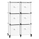 SONGMICS Würfelregal mit 6 Boxen, Regalsystem, Aufbewahrungsregal mit 6 Würfeln, DIY, erweiterbar, platzsparend, Schlafzimmer, weiß LPC062W06