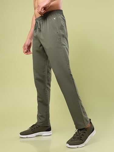 Image of TECHNOSPORT Mens Regular Fit Solid Woven Track Pant for Activewear, Regular Use and Quick Dry, (Non- Stretchable)