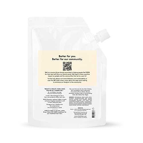 Image of SEEN Shampoo Eco-Refill, Scented - Non-Comedogenic Hair Shampoo- Dermatologist-Developed - Safe for Sensitive, Eczema & Acne Prone Skin