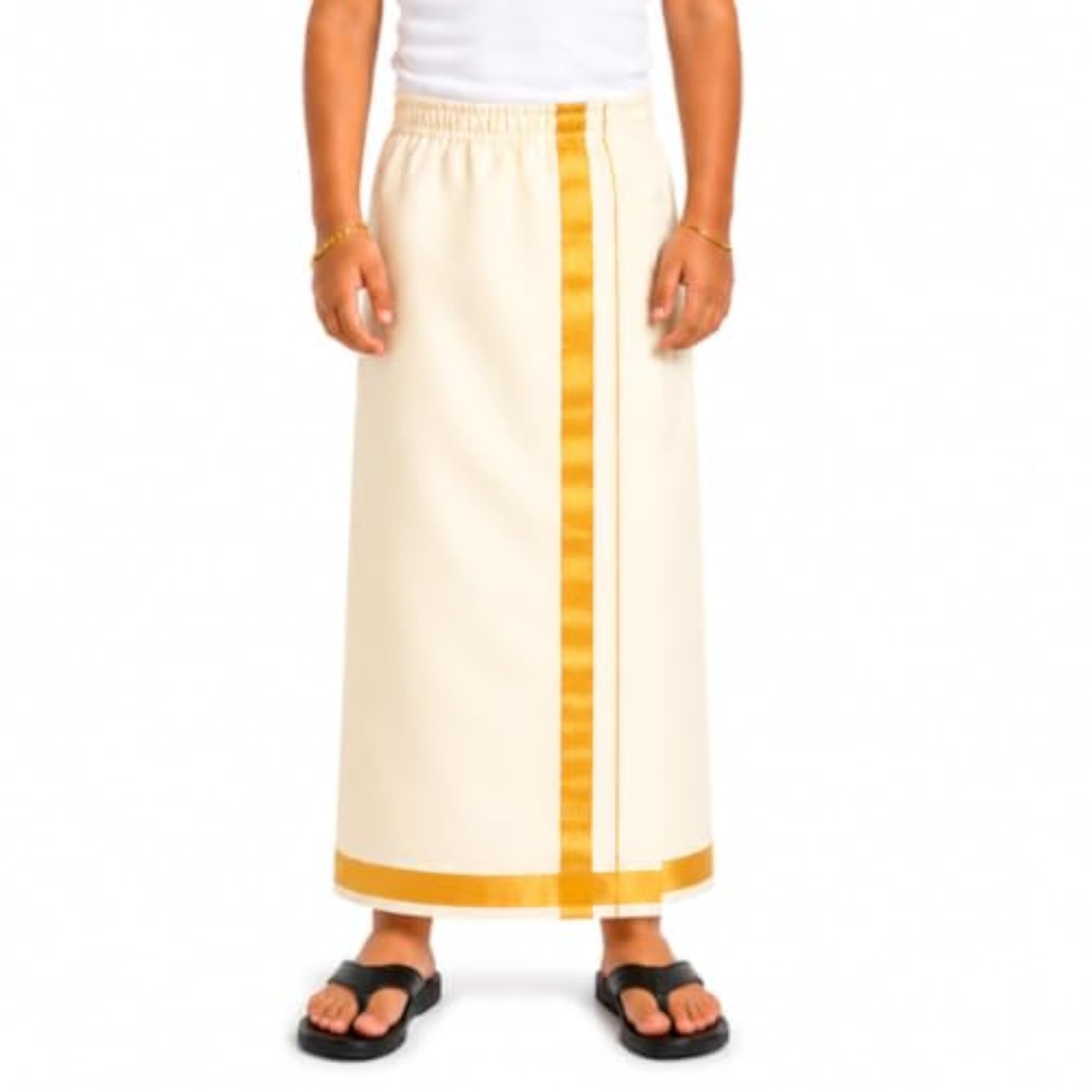 Readymade Elastic Cotton Dhoti for Kids with Side Pocket