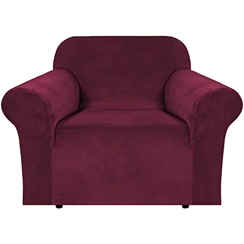 H.VERSAILTEX Stretch Velvet Armchair Cover Couch Covers 1 Cushion Chair
