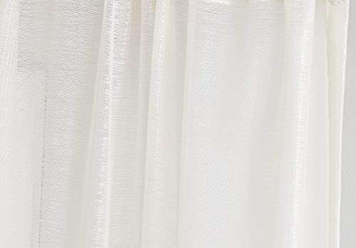 Warm Home Designs Pair of Premium Quality Extra Long 54 x 108 Inch Sheer Light Beige Faux-Linen Rod Pocket Curtains. Total Width of Affordable Drape Panels is 108". Fit 1.5" Rod. J Light Beige 108"