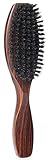 100% Wild Natural Boar Bristle Hair Brush With Wooden Handle for Men and Women's Thin, Fine Hair