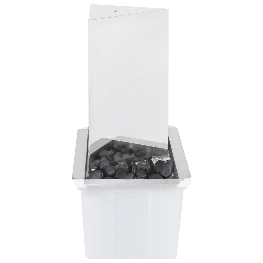 Fontana da giardino con pompa in acciaio inox, 76 cm, triangolare, gioco d'acqua, cascata, fontana decorativa per giardino, terrazza, balcone, esterno, in acciaio inox 304, 1500 l/h