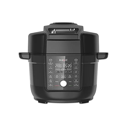 Instant Pot DUO Crisp 1500W 6.2L with Ultimate Lid Air Fryer + Multi-Cooker Pressure Cooker Slow Cooker Steamer Grill Sauté pan Sous Vide 2 Years Manufacturers Warranty