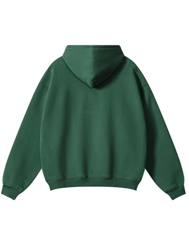 Vintage Green Hoodie for Men Warm Streetwear Casual Comfort Colors Sweatshirts Long Sleeve Women Pullover Hoodies with Pocket HW2406 B Green M2