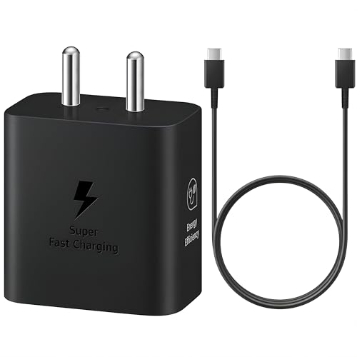 Image of Original Samsung 45W Superfast Charging Adapter with 1M Type C Cable for Galaxy S25 Ultra, S25 Plus, S24 Ultra, S24+, S23 Ultra, S23 FE, S22, M14, A16, A15, S8, S9 Plus, Z Fold, Flip 5, 4, Tab, Black