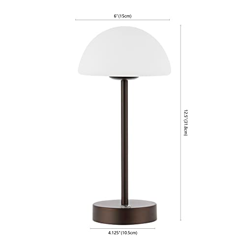 Image of JONATHAN Y Xavier 12.5 inch Metal Cordless LED Table Lamp, Oil Rubbed Bronze