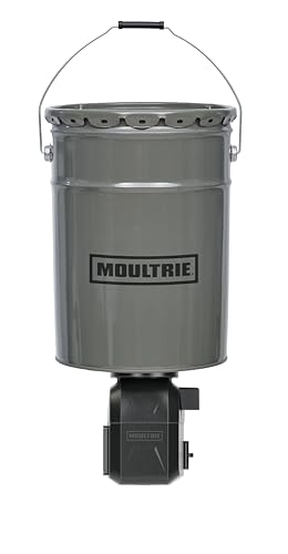 Moultrie 40lb All-in-One Directional Hanging Deer Feeder - 40lb Capacity - Metal Hopper Fish Feeder - Digital Timer with 4 Daily Feeds - Moultrie Connect Bluetooth