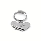 CIONDOLO PERSONALIZZABILE: I pendenti con i cuori di questo anello possono essere personalizzati su entrambi i lati. Sui ciondoli di questo gioiello potete incidere nomi, iniziali o date che rappresentano persone e giornate importanti della vostra vita.