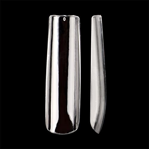 120 XXL Square Press-On Tips - Fullcover French Nails für lange Fingernägel - Einfach verlängern ohne Modellage Cover