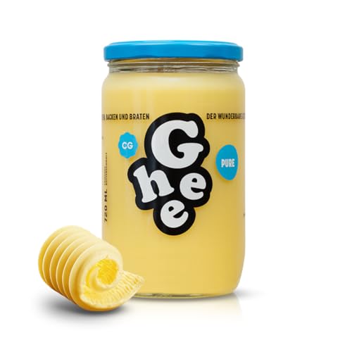 CG Ghee Pure 600 g Laktosefrei Reich an Vitaminen und Omega Fettsäuren Ausgezeichnet mit dem Great Taste Zertifikat Ideal zum Braten, Backen & als Brotaufstrich Ayurveda Ghee Butter 100% EU
