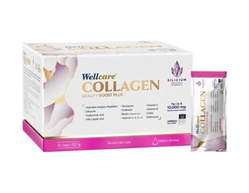 Kolajen Beauty Boost Plus Silisyum Orjinal Formül Tip I/Iıı Hidrolize Kolajen 10.000 mg 30 Şase Karpuz Aromalı