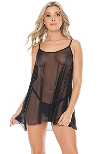 Coquette Womens Mesh Chemise, Black, One Size Us #TOP6