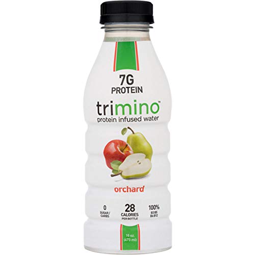 Trimino Protein Infused Water, All-Natural, Orchard, 16 Ounce (Pack of 12)