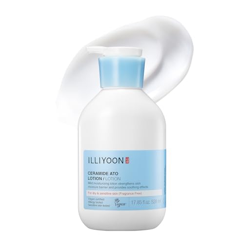 ILLIYOON Ceramide Ato Lotion 528ml(17.85oz) | Daily Moisturizing Lotion for All Skin Types | Deep Moisturizing and Soothing Effect | Korean Skin Care