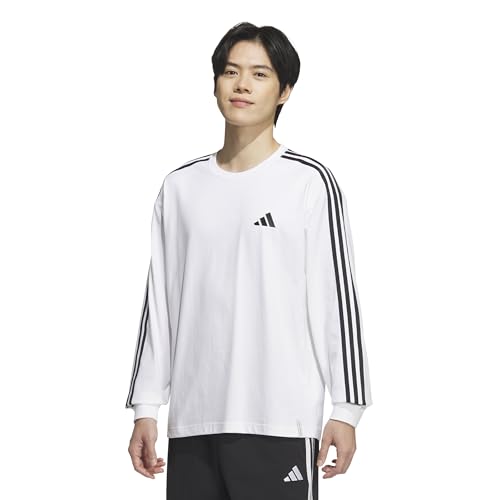 adidas 長袖 TシャツESS+ 3ストライプス 長袖 Tシャツ JUP88メンズ