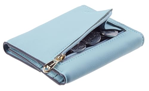 Image of Travelambo RFID Blocking Wallet Women Small Womens Wallet Credit Card Holder Mini Compact Trifold Wallets for Women with Coin Pocket Zipper