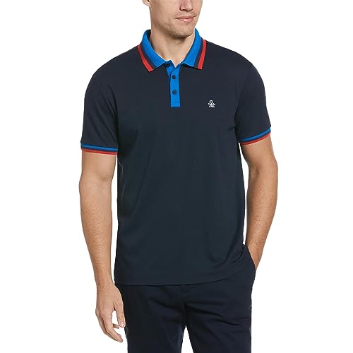 Polo côtelé Original Penguin pour homme 100% coton, haut casual uni.