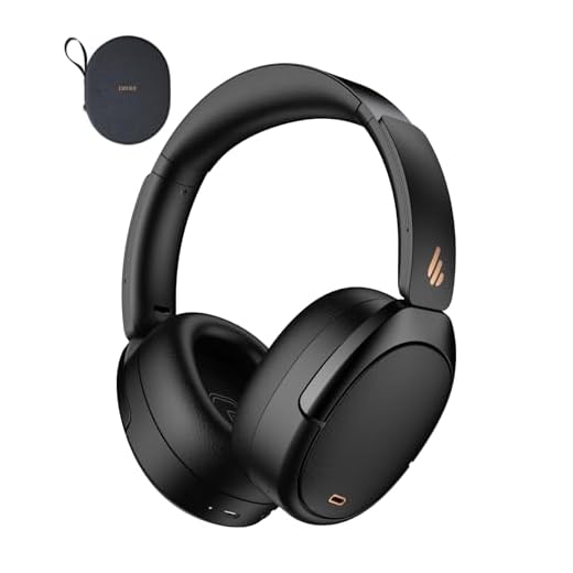 Edifier WH950NB Hybrid Active Noise Cancelling Kopfhörer -LDAC Codec mit Hi-Res Audio und Custom EQ über App nach 55H Playtime mit Faltbarer drahtloser Over-Ear Bluetooth V5.3 Kopfhörer - Schwarz