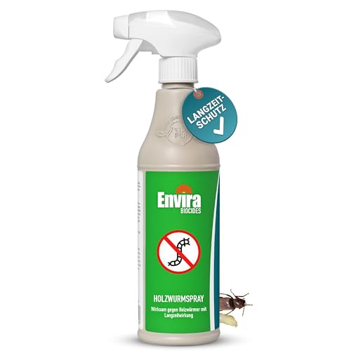 Envira Holzwurm Abwehrspray 500 ml - Spray mit Langzeitwirkung gegen Holzbock & Holzwurm - Mittel gegen Holzwürmer für innen - Effektives Holzwurmmittel & Holzwurmschutz