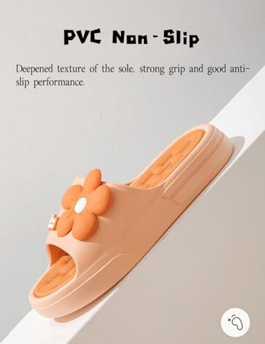 Cute Flowers Slipper for Women Soft Non-Slip Home Bathroom Cloud Slides Sandals Casual Open Toe Slippers for Indoor Outdoor4