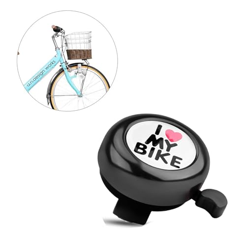 Shirene Sonnette Velo Enfants,“I Love My Bike”Cloche Vélo Classique Mini Mignons Sonnette Bicyclette pour Garçons Filles,Accessoire de Vélo Le Son Est Clair Et Fort pour la Plupart des vélos Noir