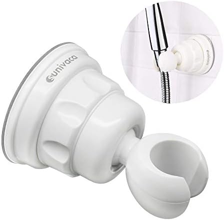 Sunivaca Shower Head Holders, Suction Shower Head Holder Replacement, Adjustable Shower Holder Bracket, Strong Suction Power, No Drilling & Easy to Install - White