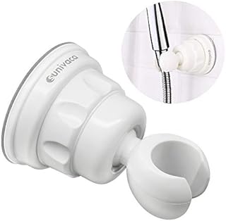 Sunivaca Shower Head Holders, Suction Shower Head Holder Replacement, Adjustable Shower Holder Bracket, Strong Suction Power, No Drilling & Easy to Install - White