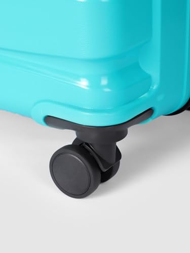Image of TEAKWOOD Leathers 65 CM 8 Wheels Trolley Bag, Hard Cabin with Zipper Closure, Adjustable Push Button & Cross Side Strap, TSA Lock System 360 Degree (65 CM, Aqua Green)