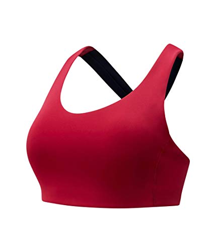 New Balance Women's Fuel Medium Impact Bra, Neo Crimson, Medium