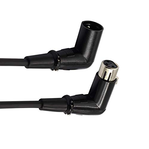 Cavo XLR da uomo a femmina ad angolo retto LoongGate - Cavo microfono segnale DMX Premium per bilancia/mixer/amplificatore/altoparlanti alimentati e altri dispositivi Pro (1 m / 3,2 piedi)