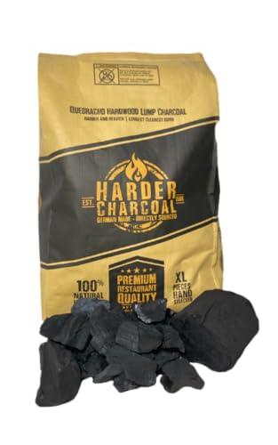 Harder Charcoal Natural Premium Restaurant Extra Large Lump Charcoal Made from White Quebracho Wood for Grilling and Smoking, 20 LB