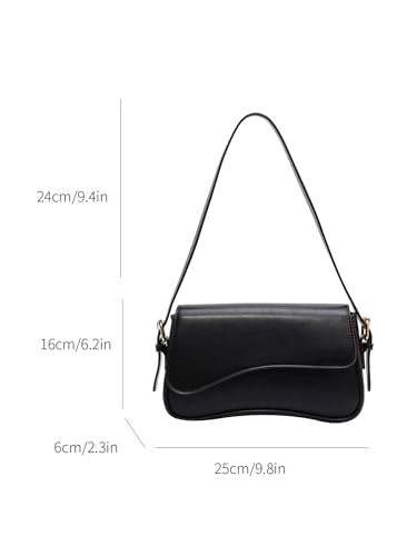 Image of Shoulder Bag for women Y2K Crossbody Vegan Leather Purse Straps Retro Clutch Hobo Hadbags with 2 Removable