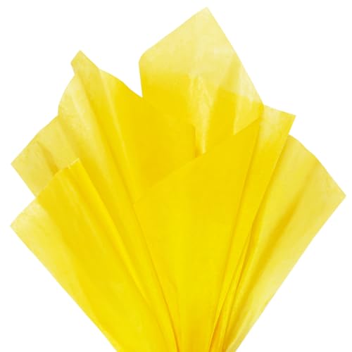 Image of 120 Sheets 20 inchX14 inch Yellow Tissue Paper for Gift Bags Wrapping, Art Tissue Paper Bulk for Weddings Birthday Party Crafts Decoration
