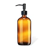 Flacon distributeur de recharge et de réutilisation : fabriqué à partir de verre ambré épais, assurant qu'il est très solide et durable.