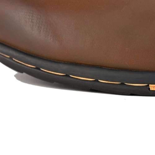 Image of Leather Casual Motorcycle Combat Hiking Dress Ankle Boots for Men with Side Zipper