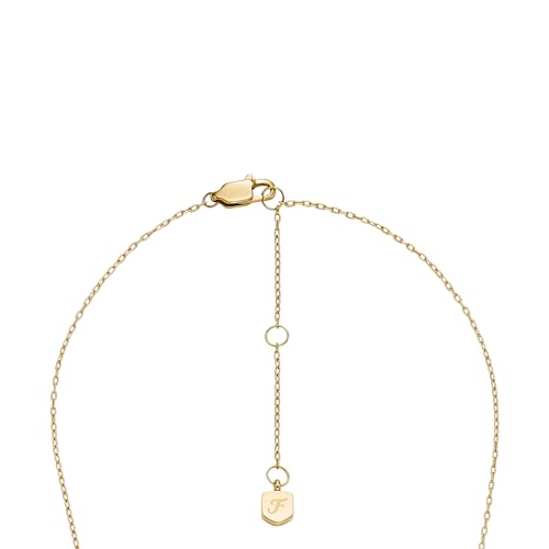 Image of Fossil Women's Gold-Tone Stainless Steel Pendant Chain Necklace for Women