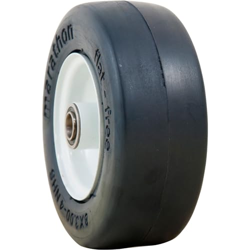 Marathon Tires Flat-Free Lawn Mower Tire - 3/4in. Bore, 8 x 3.00-4in.