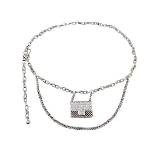 AIBEARTY Women's Fashion Tassel Chain Belt Bag Adjustable Metal Waist Belt Long Waistband for Dress Pants