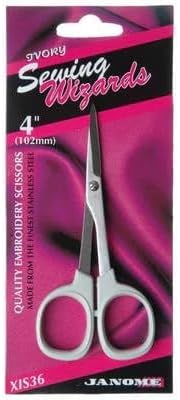 4" 10cm Janome Ivory Embroidery Sewing Scissors XIS36, Beige