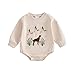 Scloutarry Newborn Baby Boy Girl Hunting Clothes Mallard Duck Embroidery Sweatshirt Romper Oversized Bubble Romper Playsuit (Apricot, 3-6 Months)