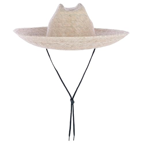 Sombrero de paja ancho con correa de barbilla miniatura 3