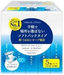 ティッシュ エリエール +Water プラスウォーター ソフトパック 120組 5パック 18個 セット ティッシュペーパー ティシュー ティシューペーパー 保湿 保湿ティッシュ 日用品 消耗品 静岡 静岡県 島田市