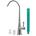 Metpure Non-airgap Brass RO Faucet Reverse Osmosis Drinking Water Filtration System Water Dispenser Spout. Contemporary Style. Include Wrench and Faucet Adapters. Brushed Nickel.